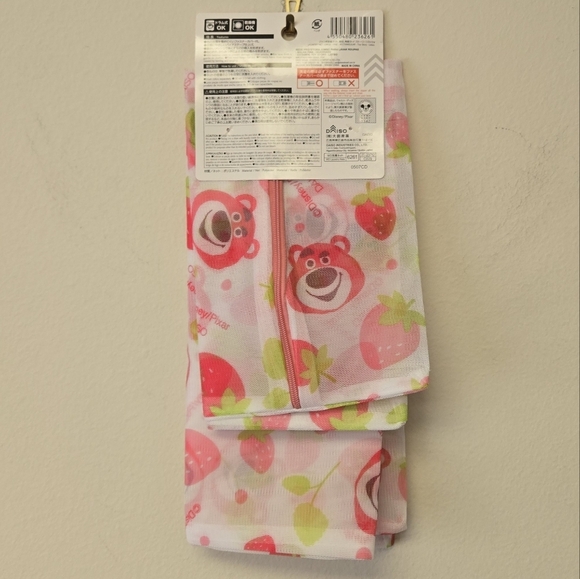 Disney Pixar Toy Story Lotso Zippered Laundry Bag White Pink and Green - Picture 2 of 6